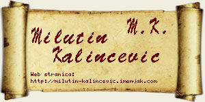 Milutin Kalinčević vizit kartica